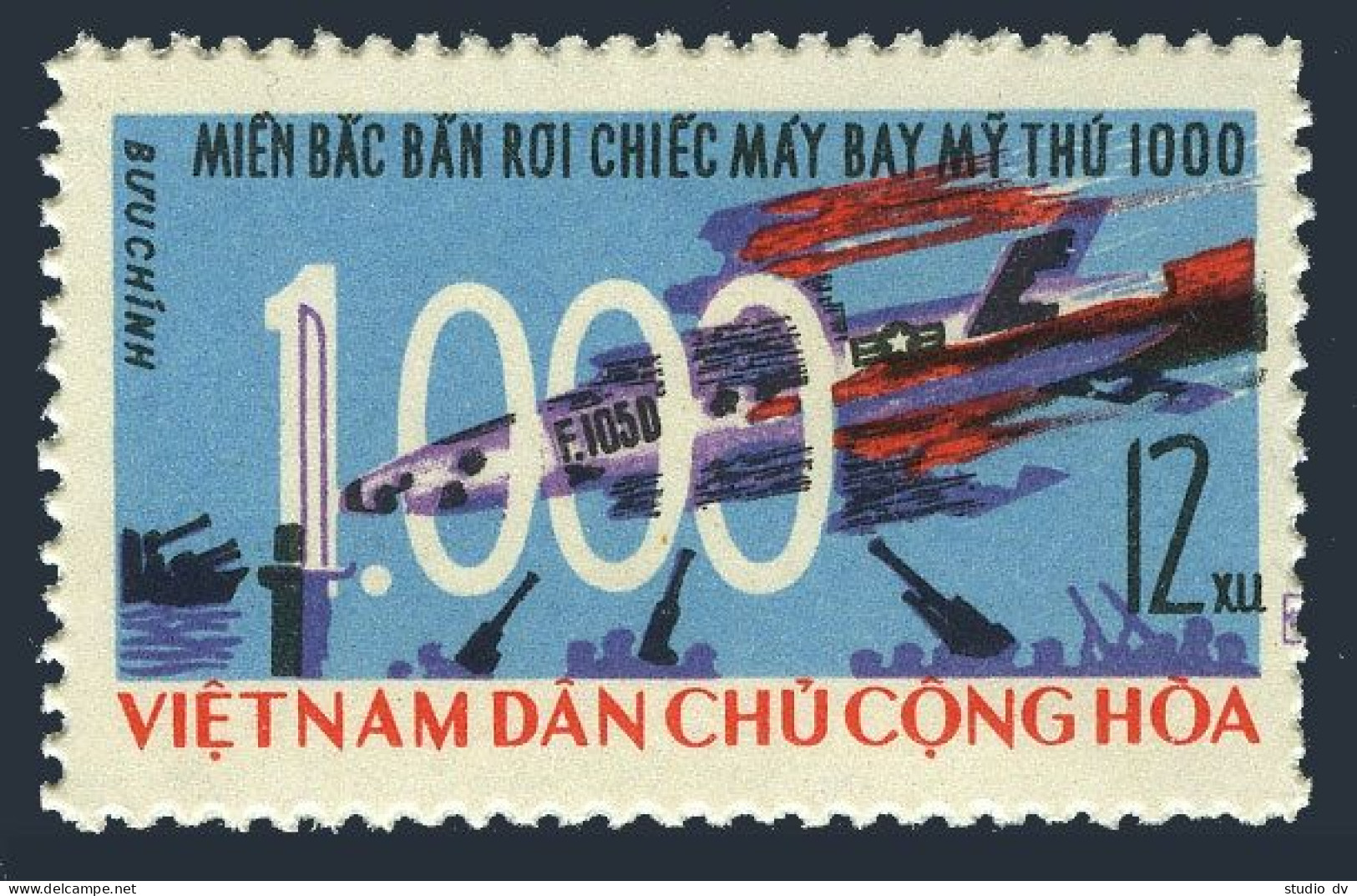 Viet Nam 423, MNH. Michel 442. 1000th US Warplane Shot Down, 1966. - Viêt-Nam