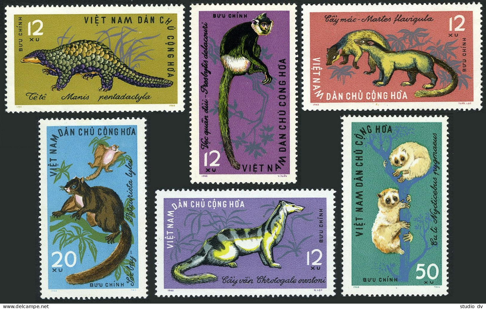 Viet Nam 350-355,MNH.Michel 366-368. Wild Animals 1965. - Viêt-Nam