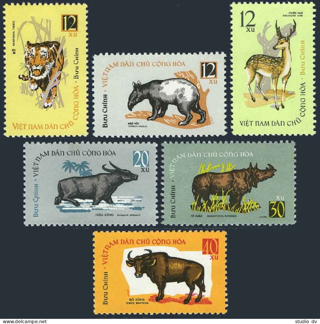 Viet Nam 309-314, MNH. Michel 319-324. Wild Animals 1964. - Viêt-Nam
