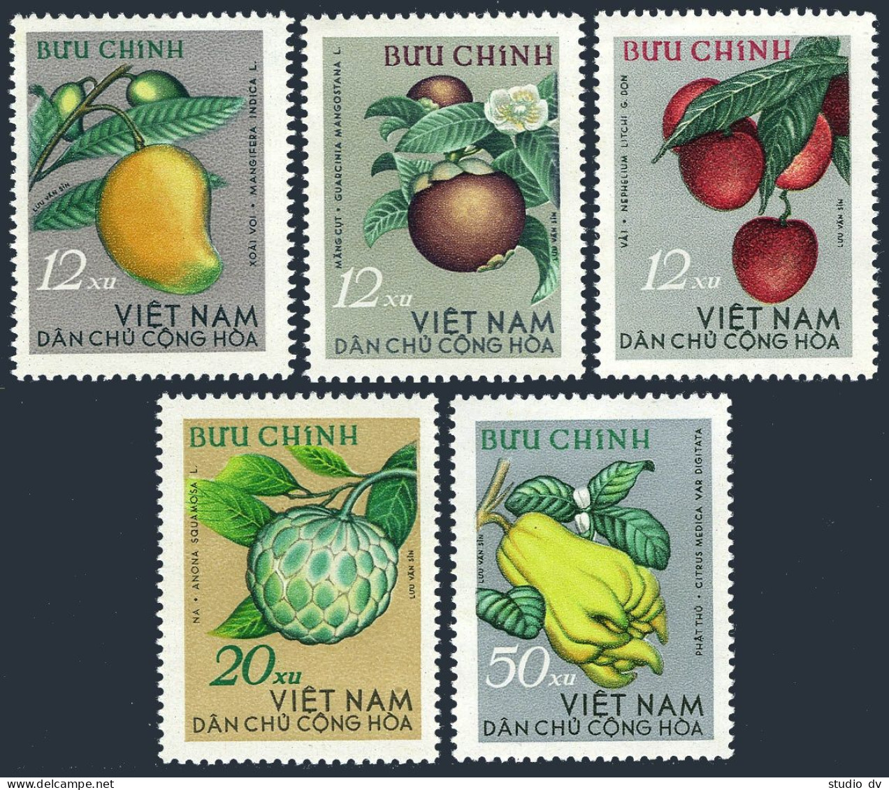 Viet Nam 324-328,MNH.Michel 334-338. Fruits 1964.Mangifera Indica,Guarcinia - Vietnam