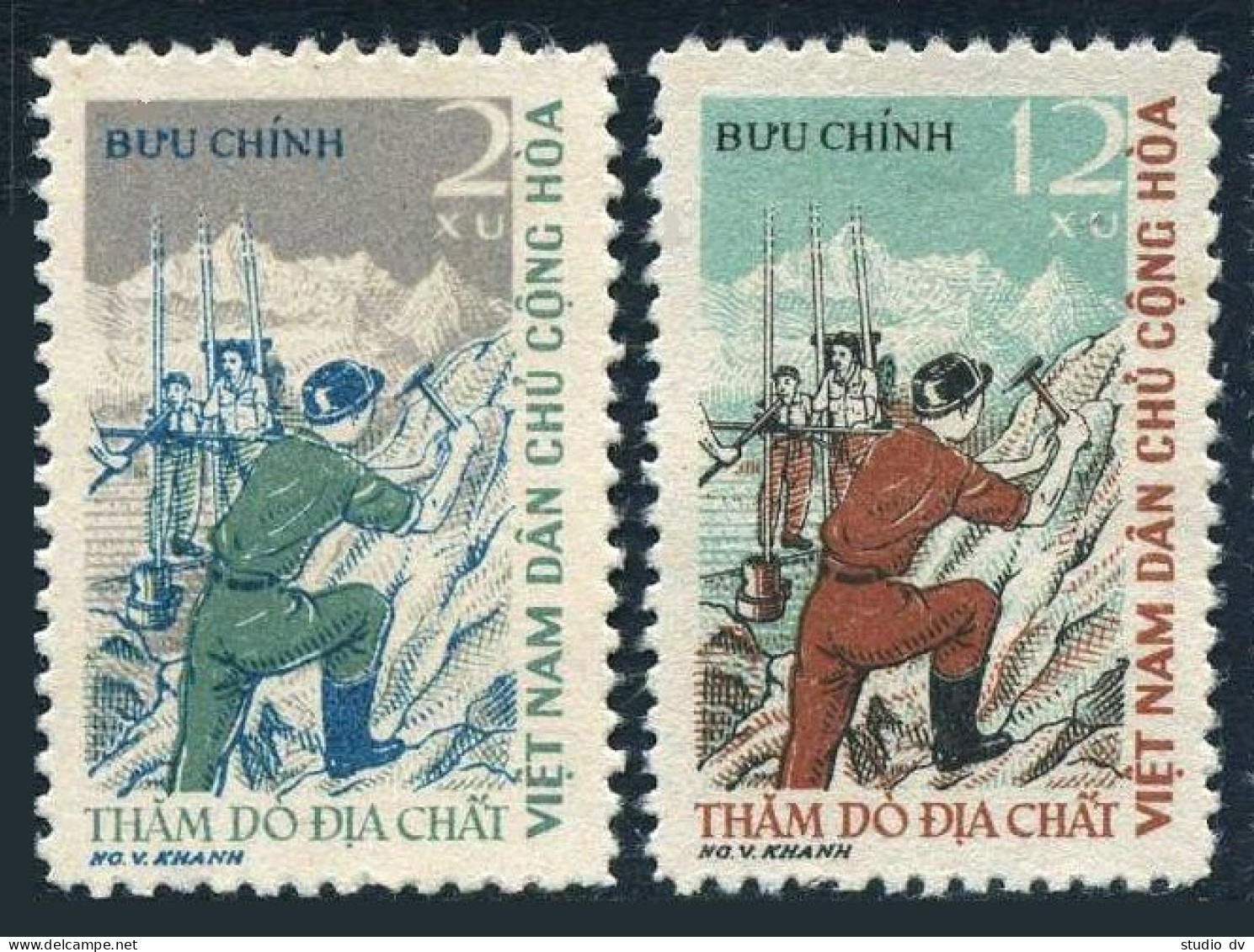 Viet Nam 166-167,MNH.Michel 174-175. Geological Exploration,1961. - Vietnam