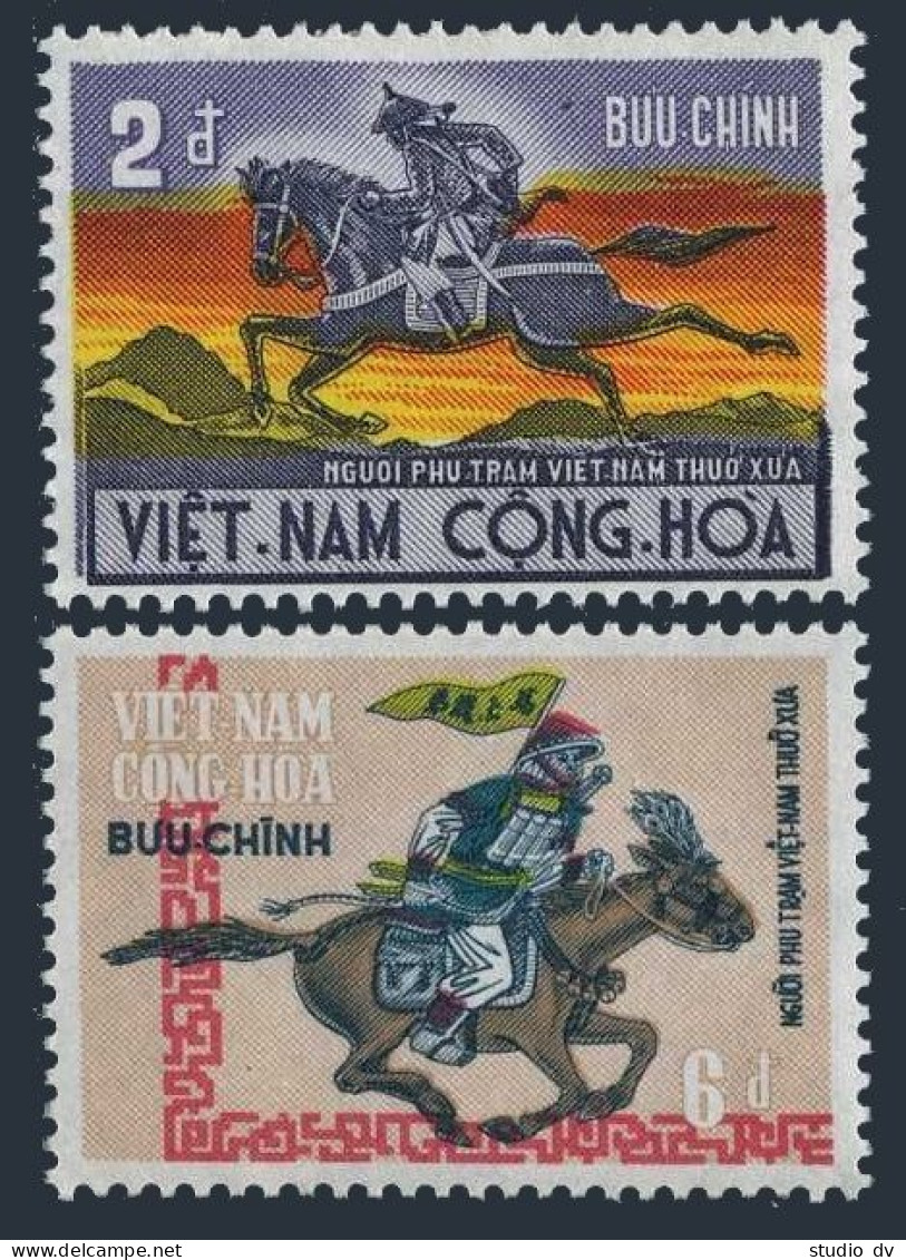Viet Nam South 392-393, MNH. Michel 470-471. Postal History, 1971. Couriers. - Vietnam