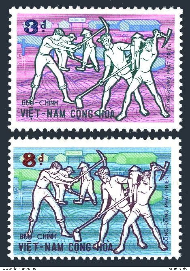 Viet Nam South 413-414, MNH. Michel 489-490. Community 1972. Road Workers. - Vietnam