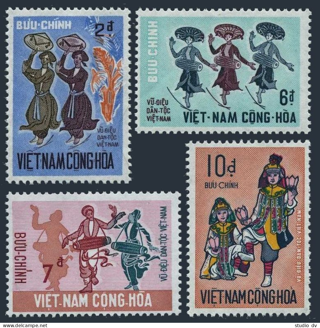 Viet Nam South 385-388, MNH. Michel 463-466. Dancers And Musicians, 1971. - Viêt-Nam