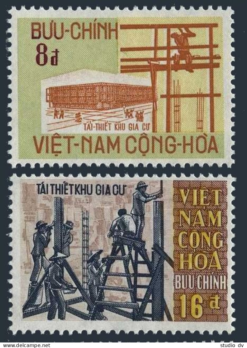 Viet Nam South 377-378, MNH. Mi 455-456. Reconstruction, Tet Offensive, 1970. - Viêt-Nam