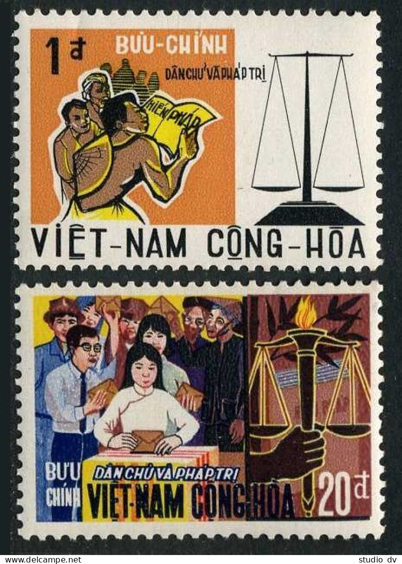 Viet Nam South 349-350, MNH. Mi 426-427. Constitutional Democracy, 1969. Justice - Vietnam