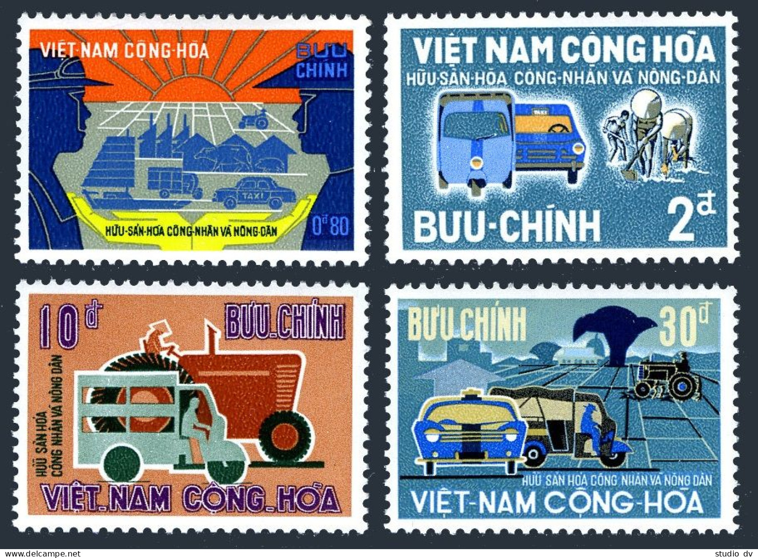 Viet Nam South 331-334, MNH. Mi 408-411. Private Property Ownership, 1968. Cars. - Viêt-Nam