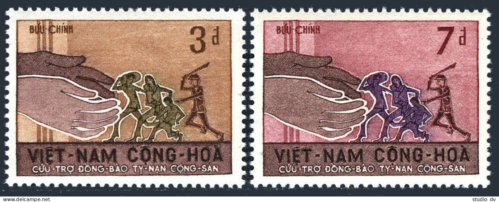 Viet Nam South 281-282, MNH. Mi 358-359. Refugees From Communist Oppression,1966 - Viêt-Nam