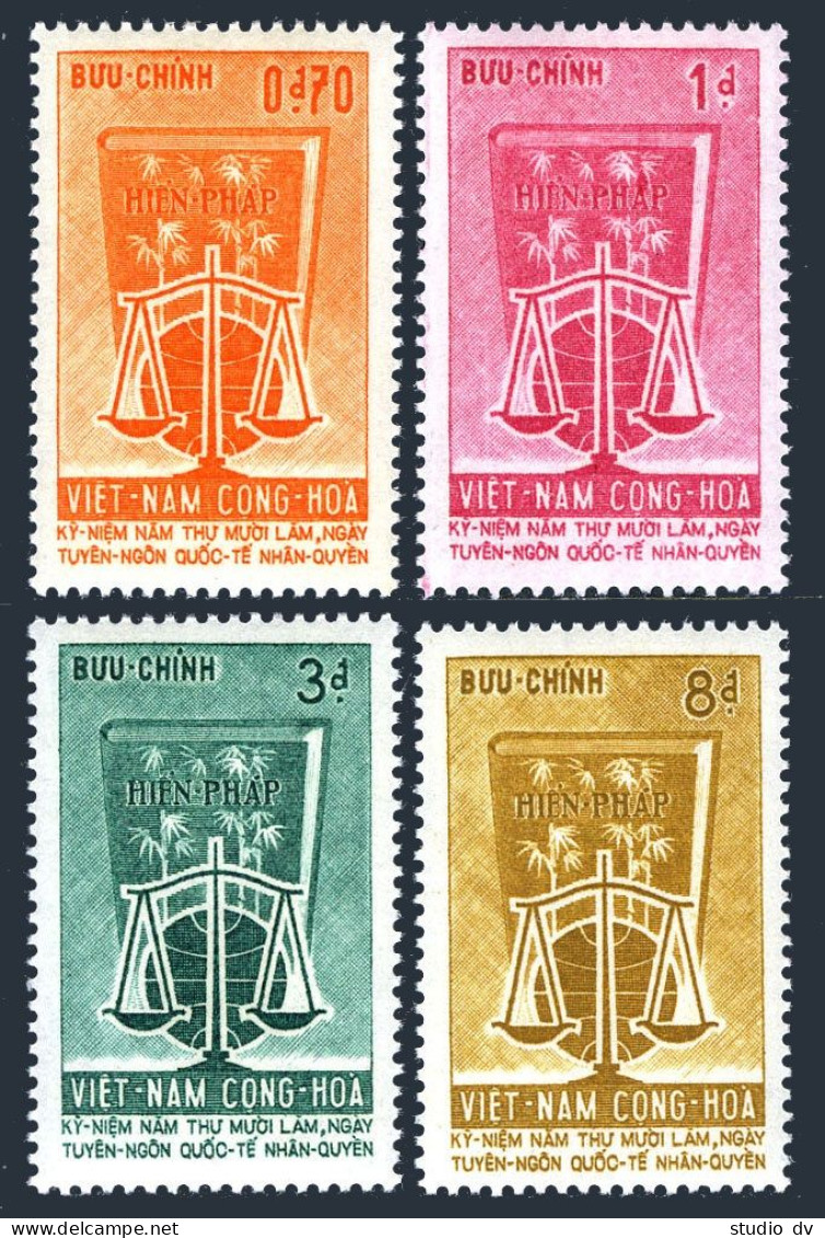Viet Nam South 223-226, MNH. Mi 300-303. Human Rights.Constitution,Scales, 1963. - Vietnam