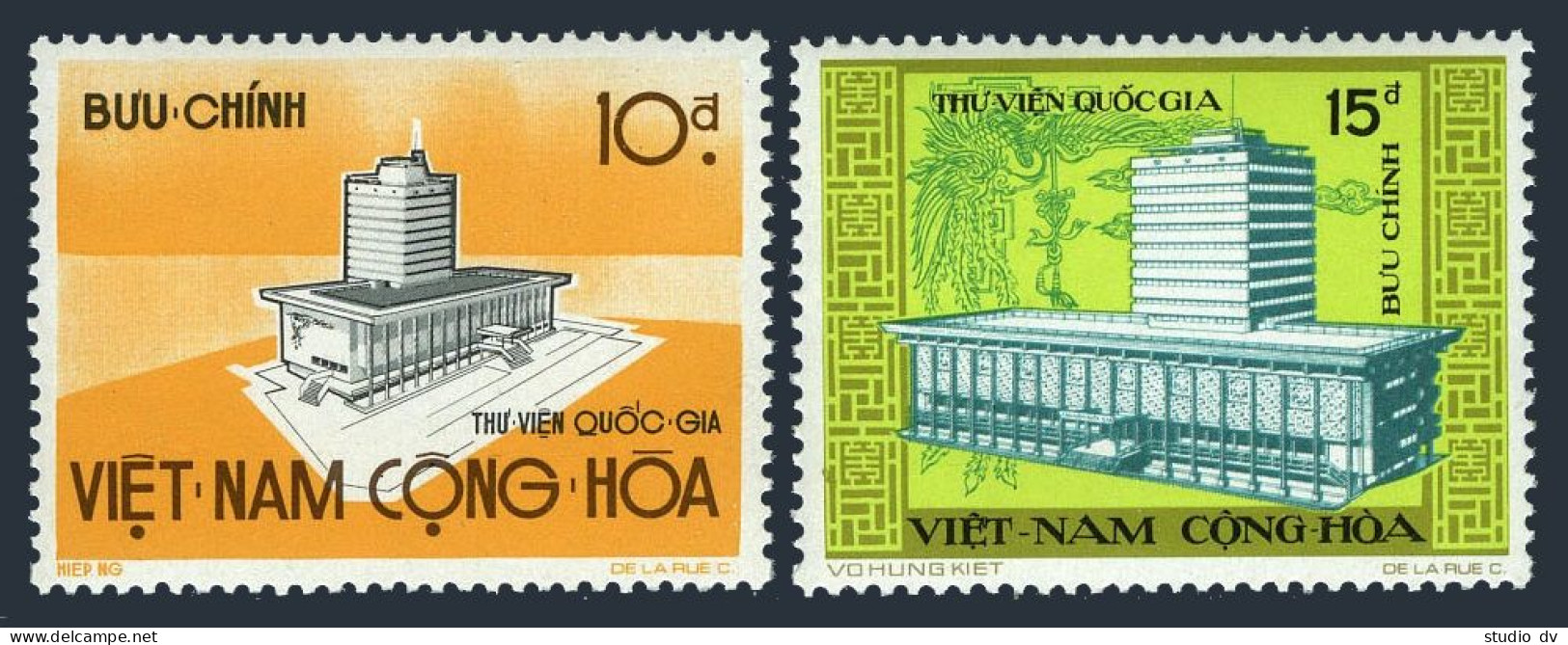 Viet Nam South 480-481, MNH. Mi 558-559. New National Library Building, 1974. - Vietnam