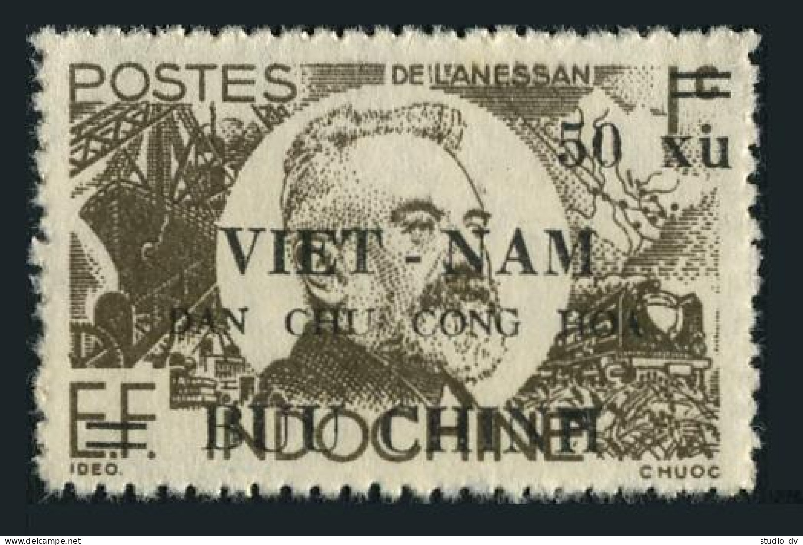 Viet Nam 1L43, MNH. Mi 32. Governor-General J.M.A. De Lanessan.Overprinted, 1945 - Viêt-Nam