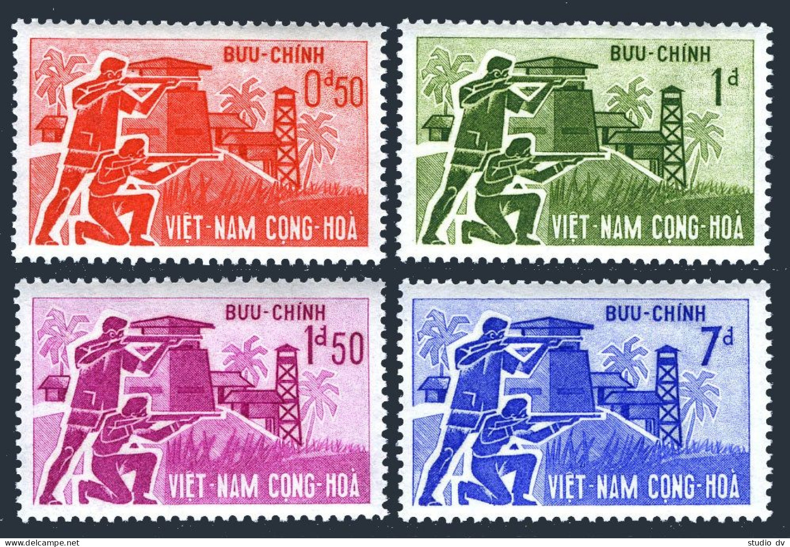 Viet Nam South 197-200, MNH. Mi 274-277. Strategic Village Defense System, 1962. - Viêt-Nam