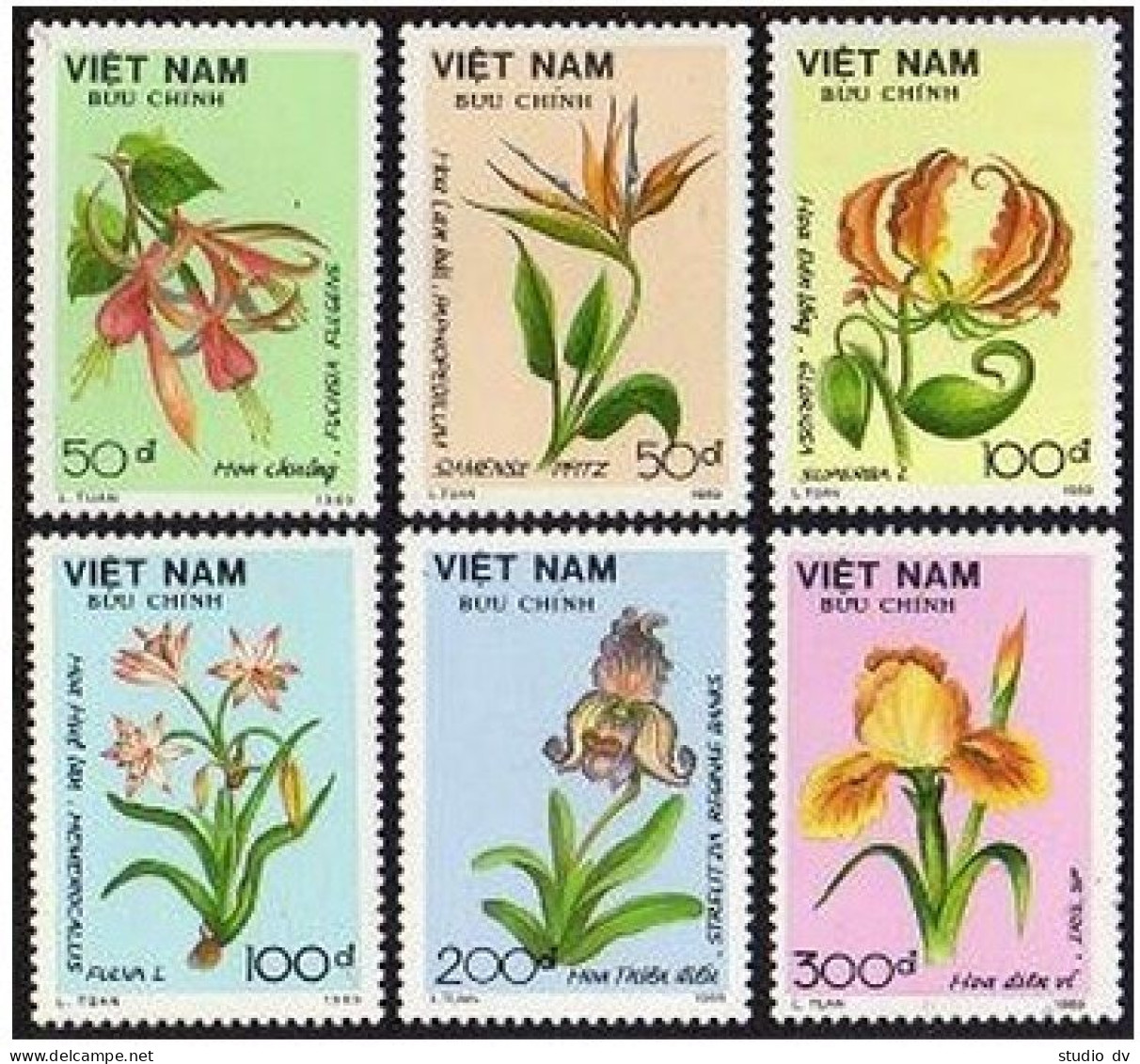 Viet Nam 2030-2035,MNH.Michel 2088-2093 Eye-Catching Flowers 1989. - Vietnam