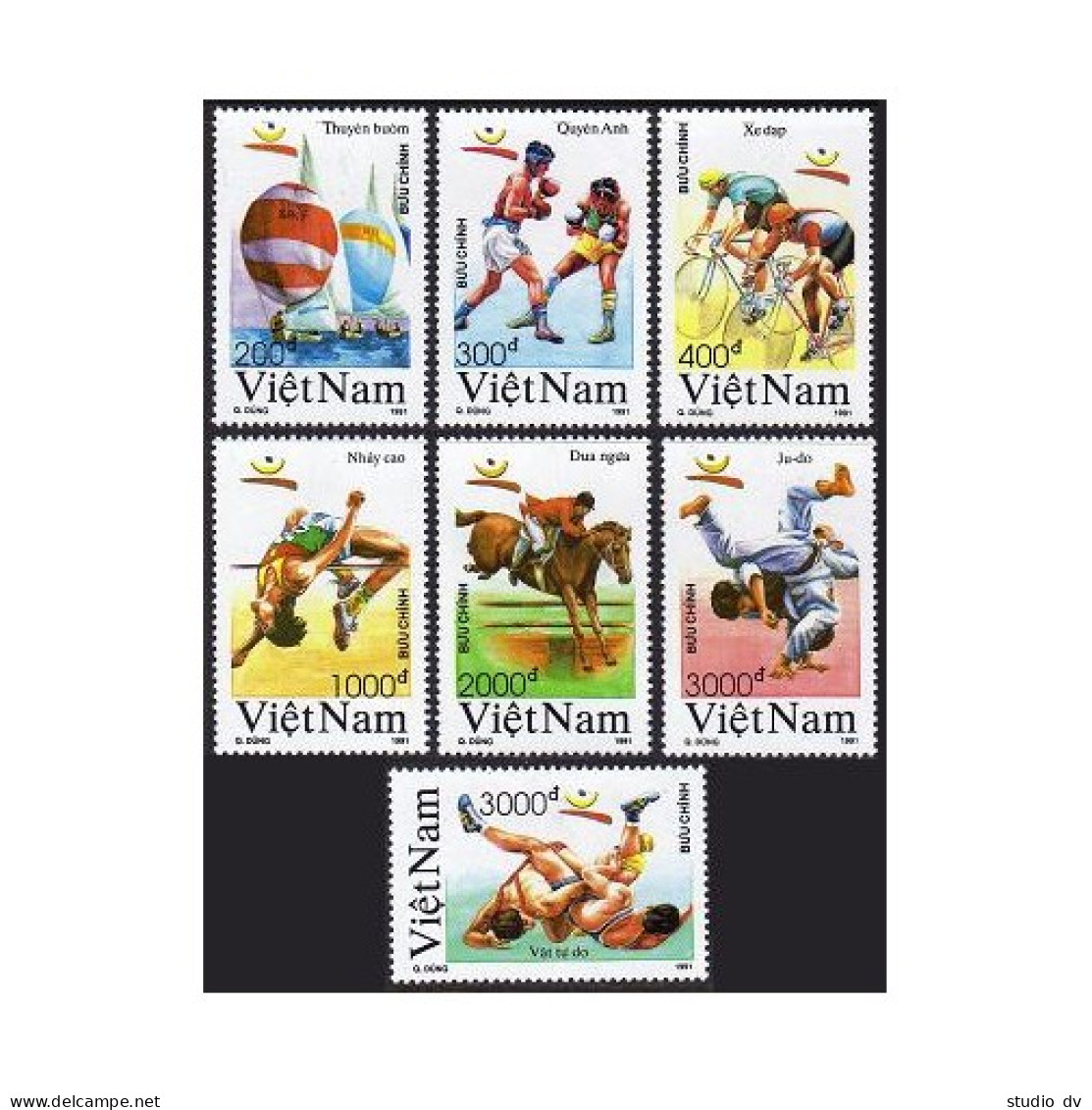 Viet Nam 2215-2222, MNH. Mi 2281-2287, Bl.86. Olympics Barcelona-1992. Sailing, - Vietnam