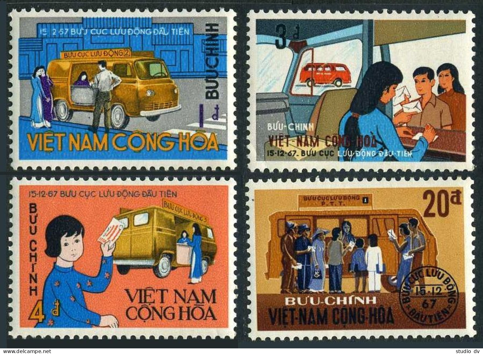 Viet Nam South 351-354, MNH. Michel 428-431. 1st Mobile Post Office, 1969. - Vietnam