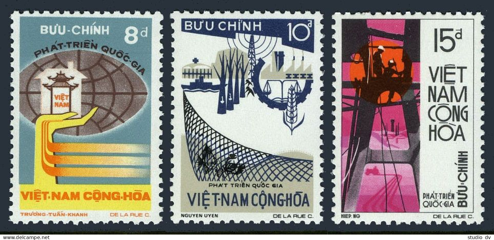 Viet Nam South 457-459, MNH. Michel 535-537. National Development 1973. Fish. - Viêt-Nam