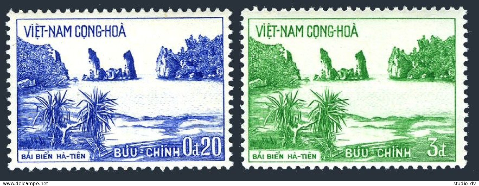Viet Nam South 242-243, MNH. Michel 319-320. Hatien Beach, 1964. - Viêt-Nam