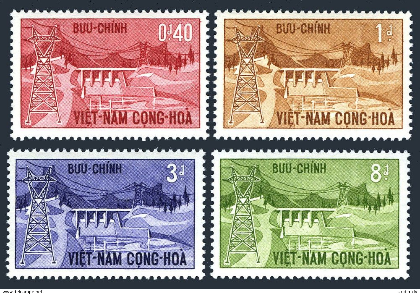 Viet Nam South 227-230, MNH. Michel 304-307. Danhim Hydroelectric Station, 1964. - Viêt-Nam