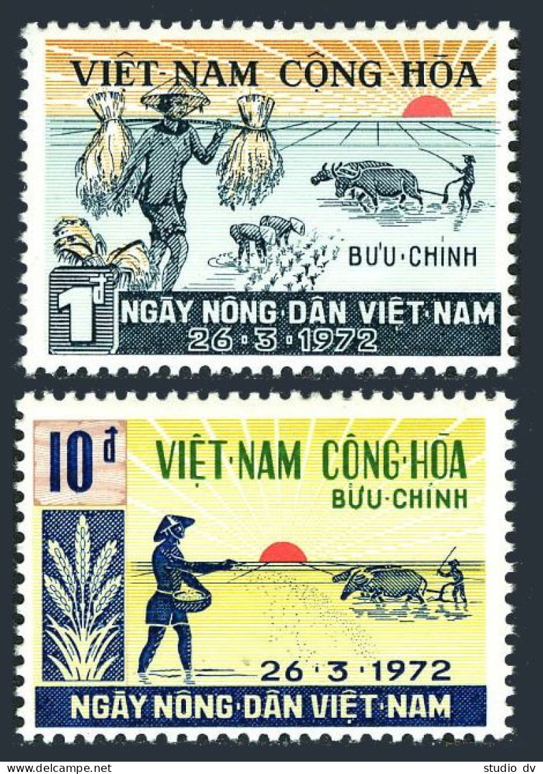 Viet Nam South 415-416, MNH. Michel 493-494. Farmers Day 1972. - Viêt-Nam