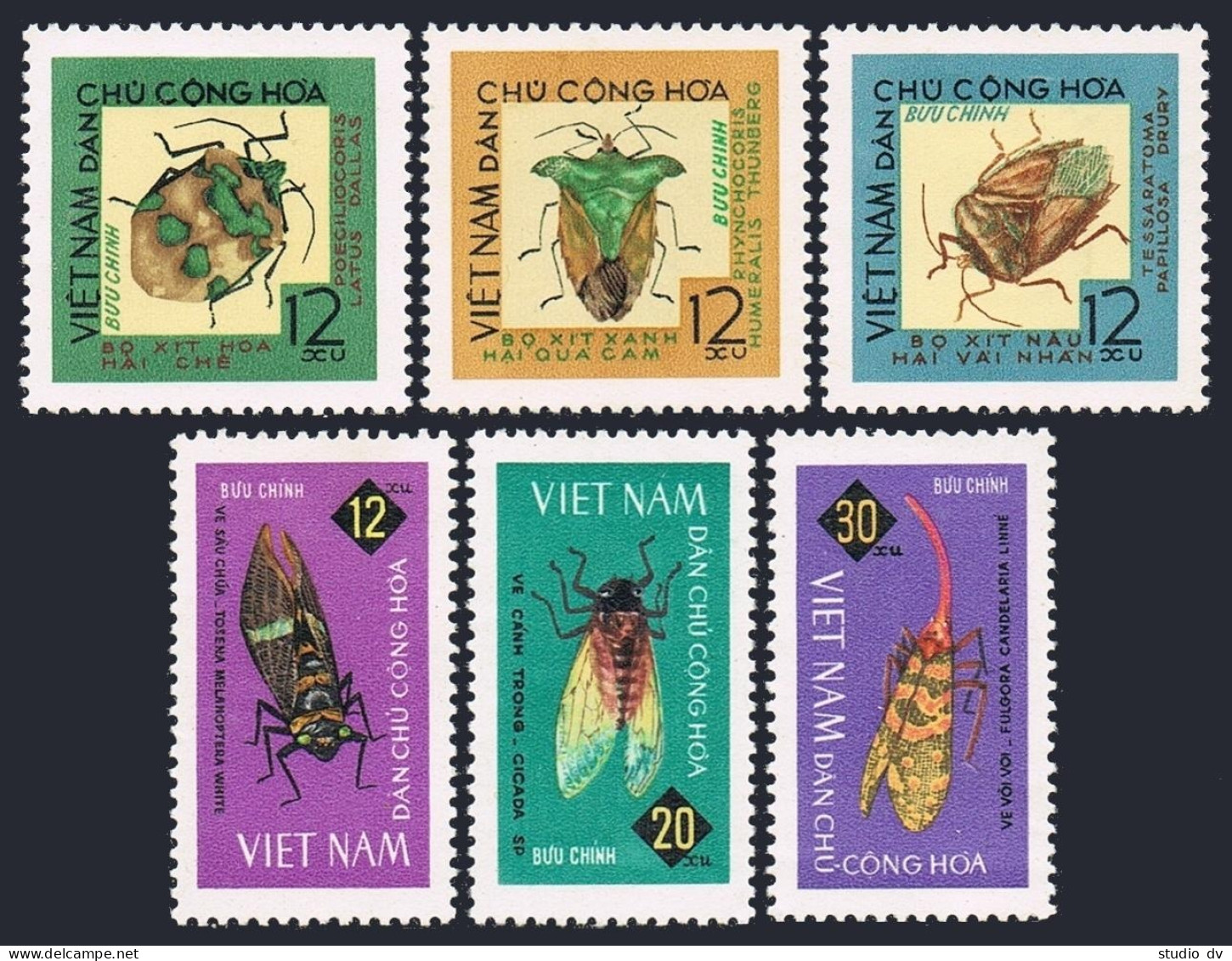 Viet Nam 360-365,MNH.Michel 379-384. Insects 1965. - Viêt-Nam