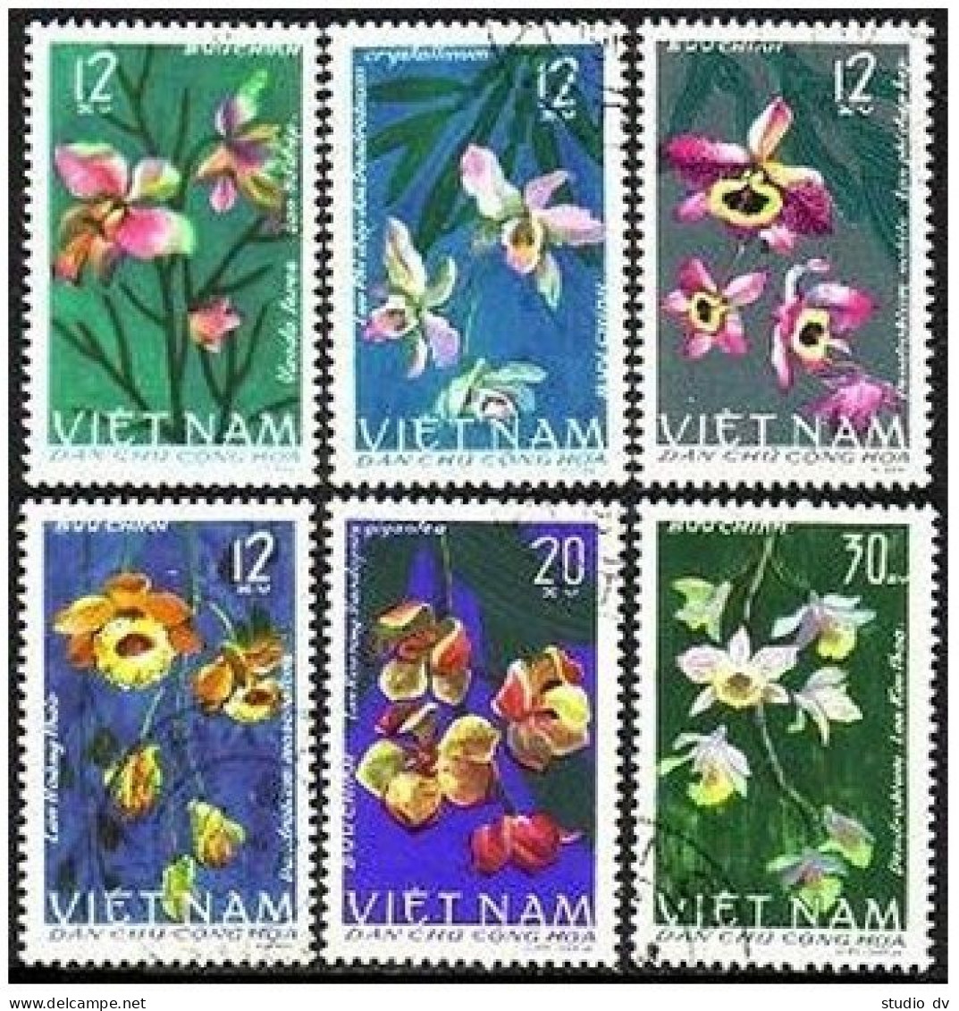 Viet Nam 406-411, CTO. Michel 425-430. Orchids 1966. - Viêt-Nam