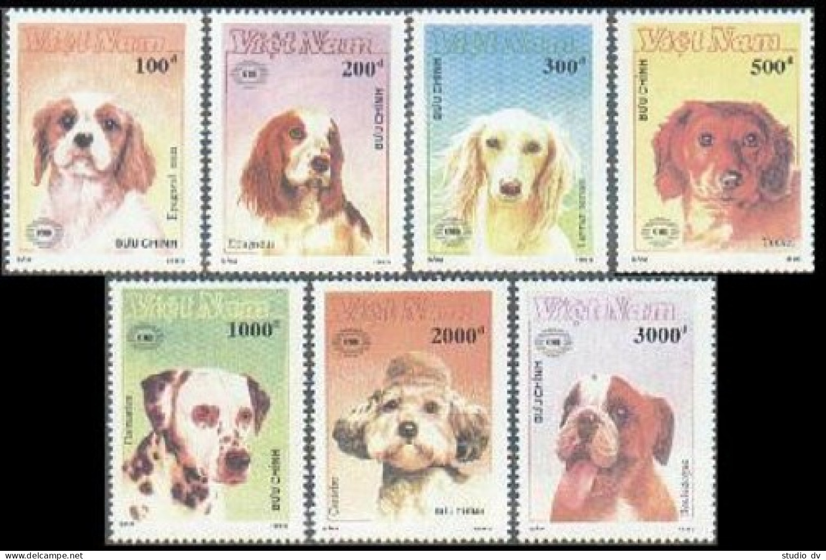 Viet Nam 2098-2105,MNH. Dogs.New Zealand-1990. - Viêt-Nam