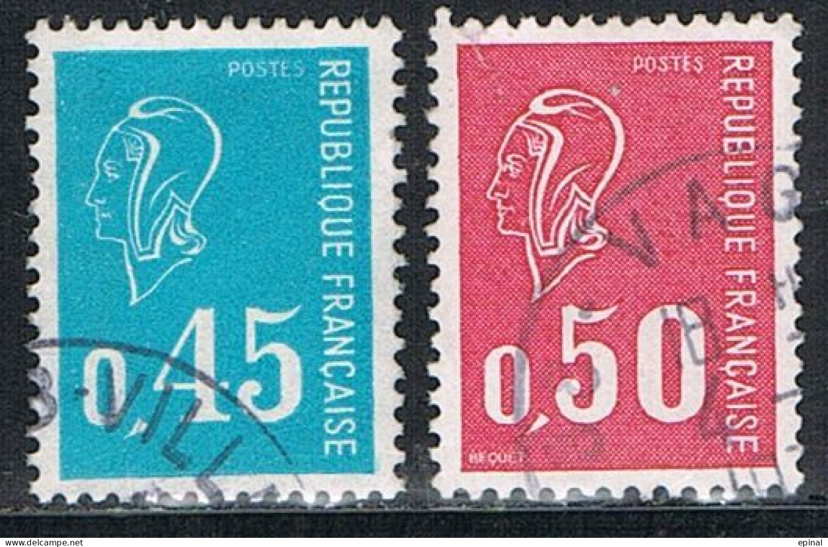 FRANCE : N° 1663 Et 1664 Oblitérés (Marianne De Béquet) - PRIX FIXE - - 1971-1976 Marianna Di Béquet