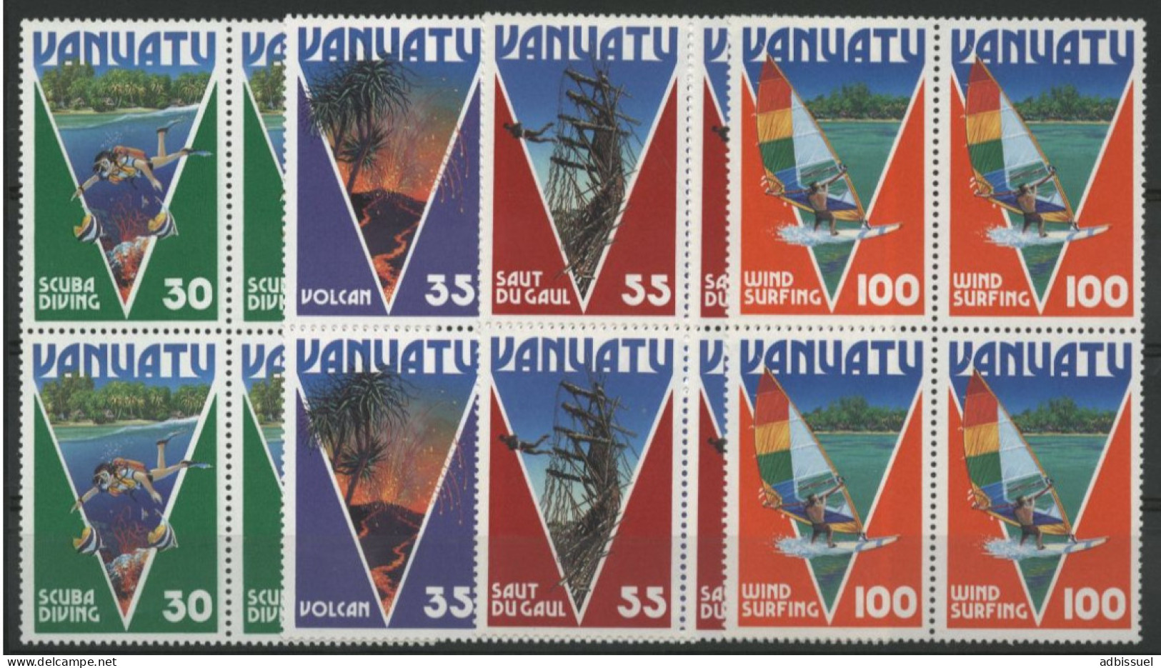 VANUATU N° 731 à 734 En Blocs De 4 Neufs ** (MNH). Tourisme. TB - Vanuatu (1980-...)