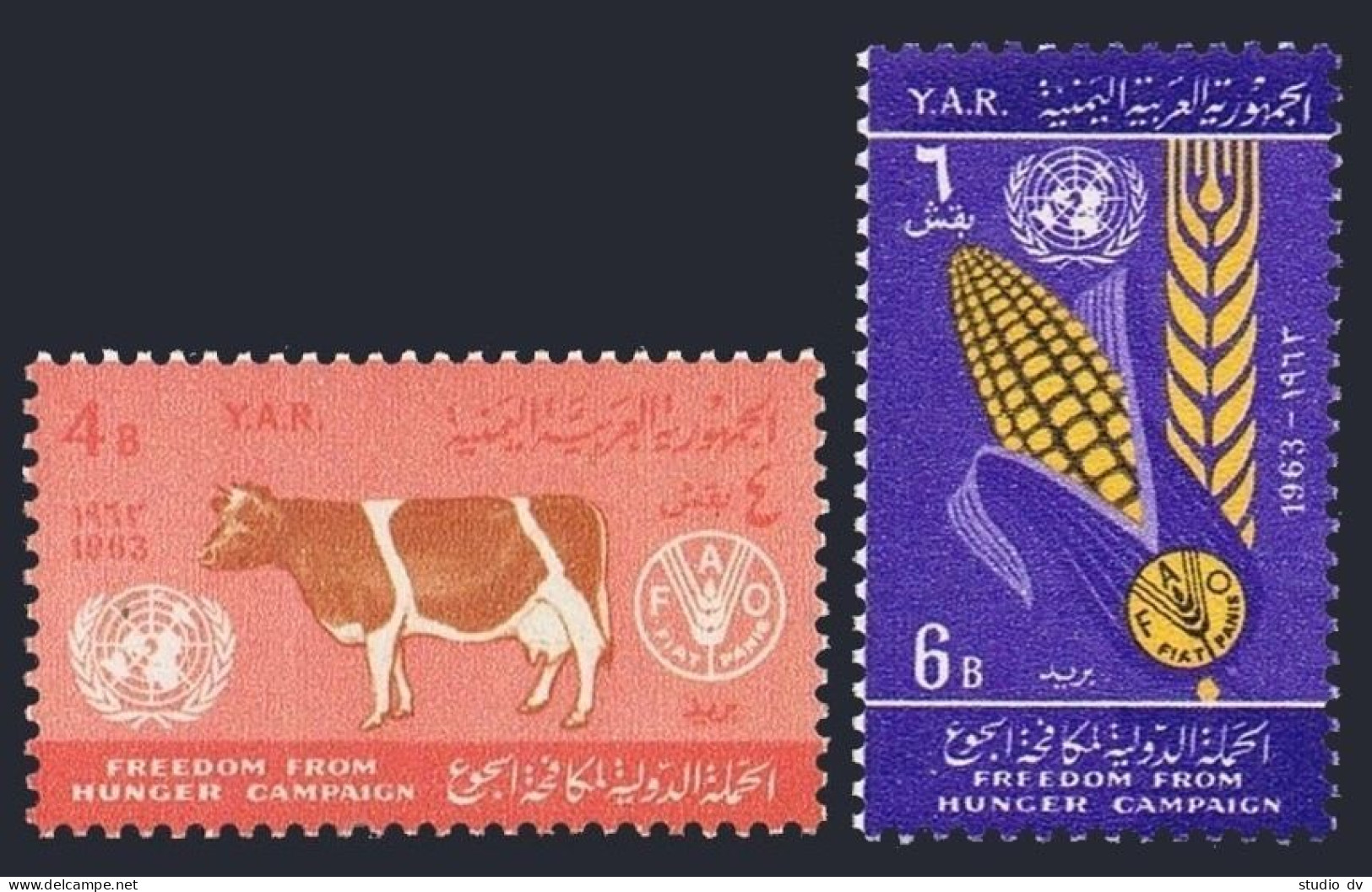 Yemen YAR 162-163 Blocks/4,MLH/MNH.Michel 283-284. Freedom From Hunger,FAO 1963. - Yemen
