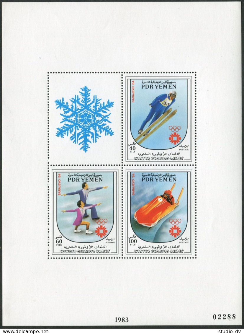 Yemen PDR 320,320 Var,MNH. Olympics Sarajevo-1984. Downhill Skiing, Bobsled, - Yemen