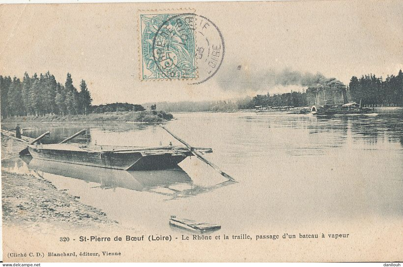 42 // SAINT PIERRE DE BOEUF   Le Rhone Et La Traille   Passage D'un Bateau A Vapeur  320 ** - Autres & Non Classés