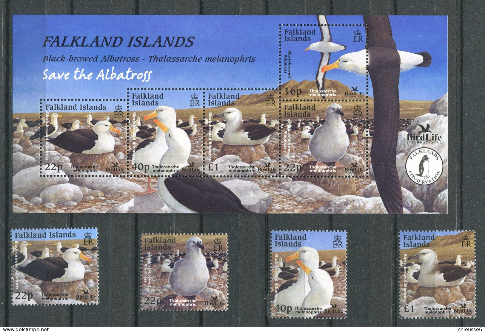 Falkland ** N° 861 à 864 - Bloc 29 - Oiseaux - Falklandinseln