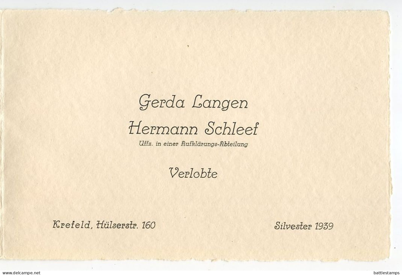 Germany 1940 Cover & Engagement Announcement; Krefeld To Schiplage; 3pf. Hindenburg; German Red Cross Slogan Cancel - Briefe U. Dokumente