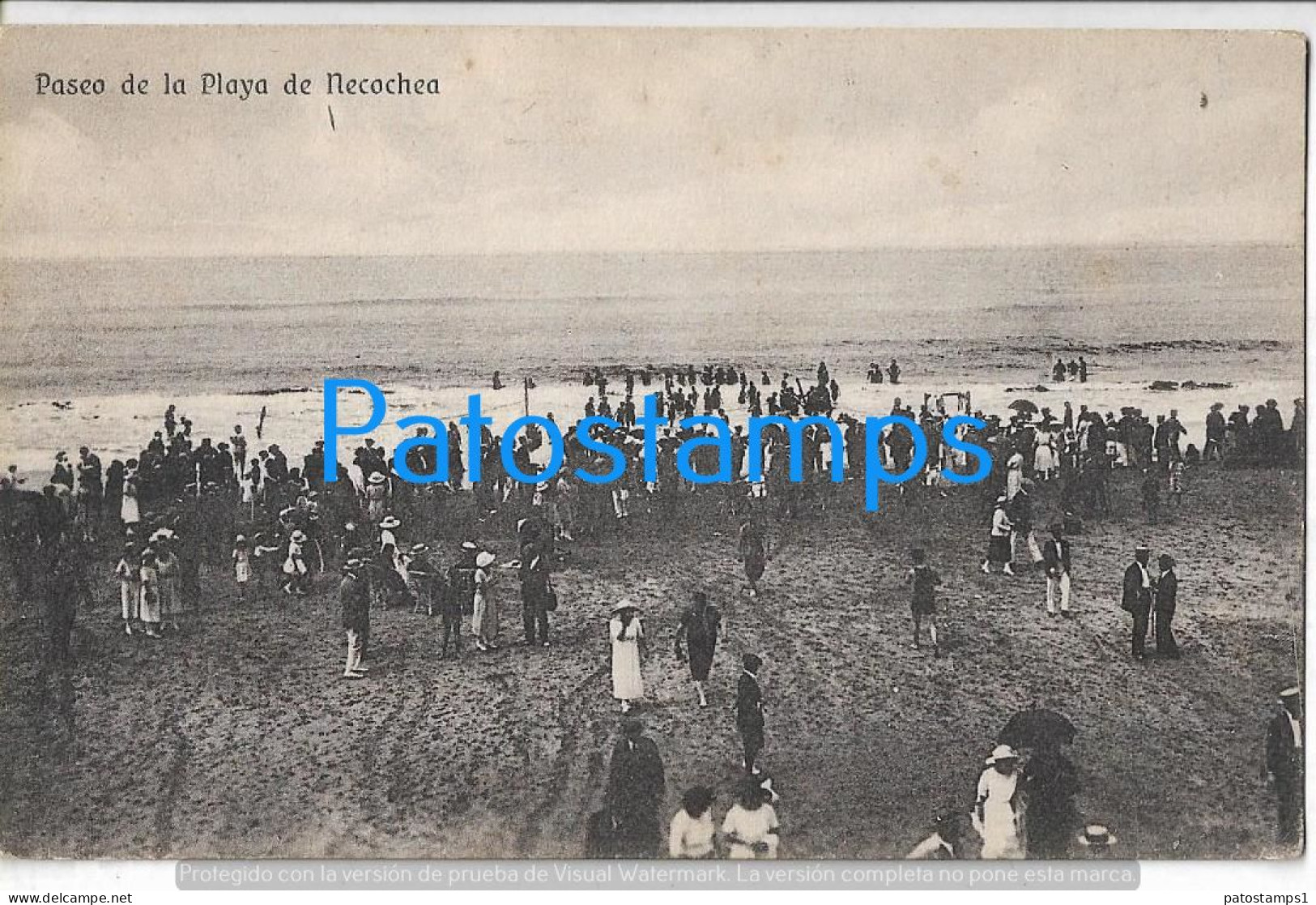 228873 ARGENTINA BUENOS AIRES NECOCHEA PASEO DE LA PLAYA BEACH POSTAL POSTCARD - Argentine