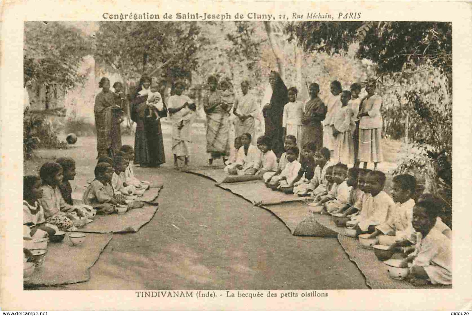 Inde - Tindivanam - Congrégation De Saint Joseph De Cluny - La Becquées Des Petits Oisillons - Animée - Enfants - CPA -  - Indien