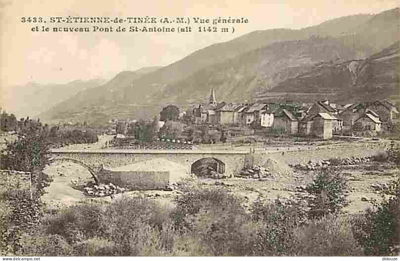 06 - St Etienne De Tinée - Vue Générale Et Le Nouveau Pont De St Antoine - CPA - Voir Scans Recto-Verso - Saint-Etienne-de-Tinée