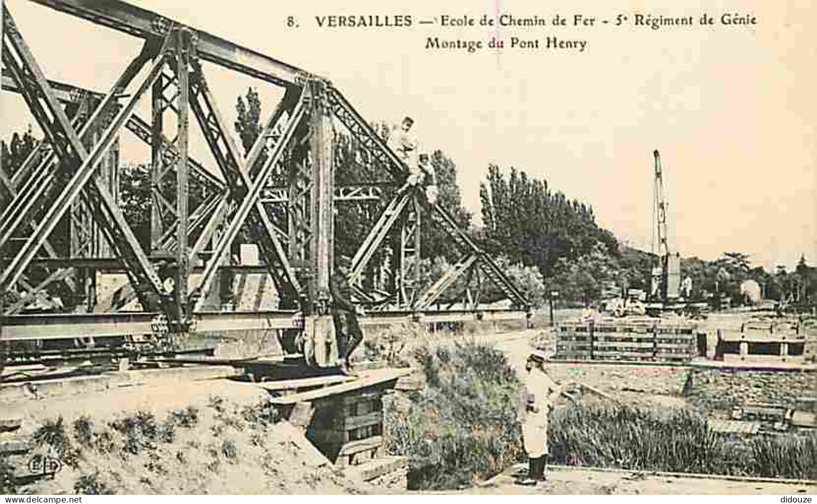 78 - Versailles - Ecole De Chemin De Fer - 5e Régiment De Génie - Montage Du Pont Henry - Animée - Militaria - CPA - Voi - Versailles