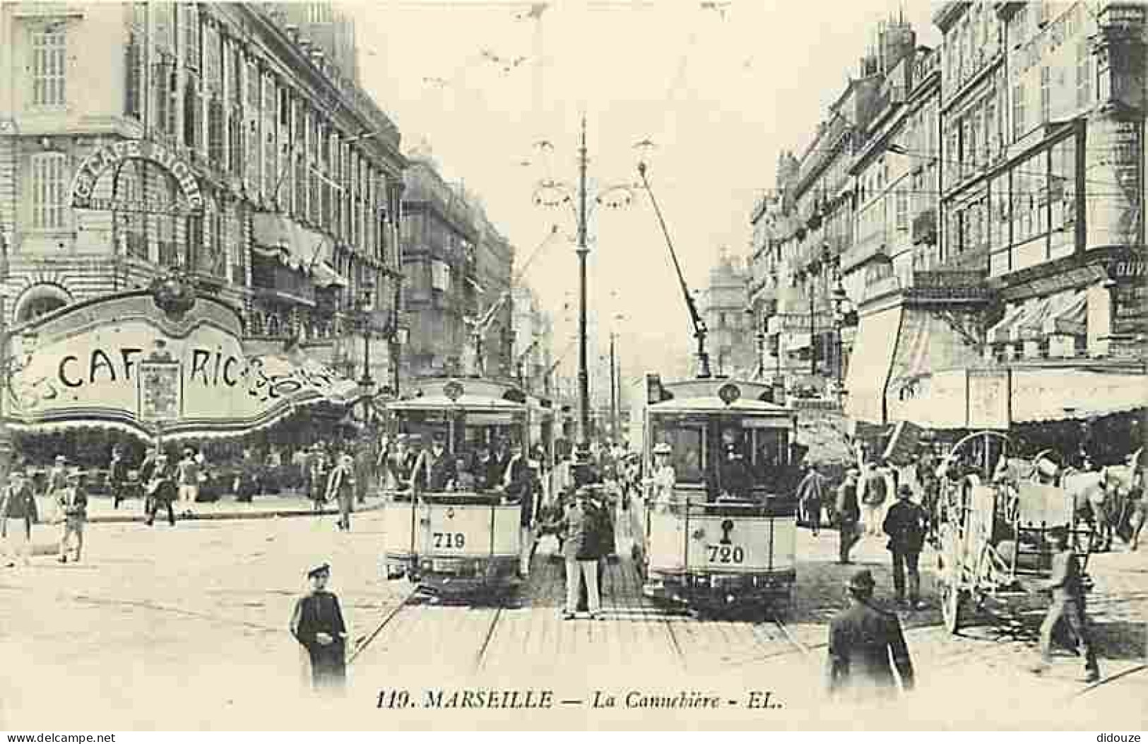 13 - Marseille - La Cannebière - Animée - Tramway - CPA - Voir Scans Recto-Verso - Canebière, Centre Ville