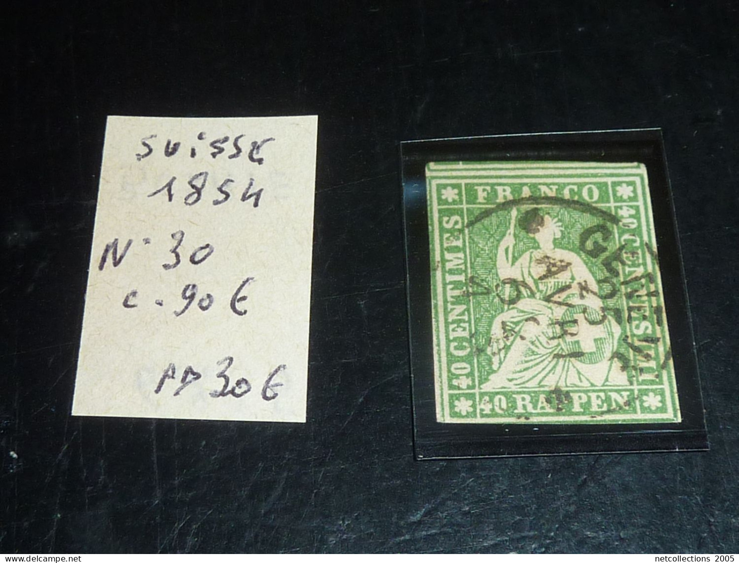 SUISSE  1854 N°30 - Oblitéré (C.V) - Used Stamps