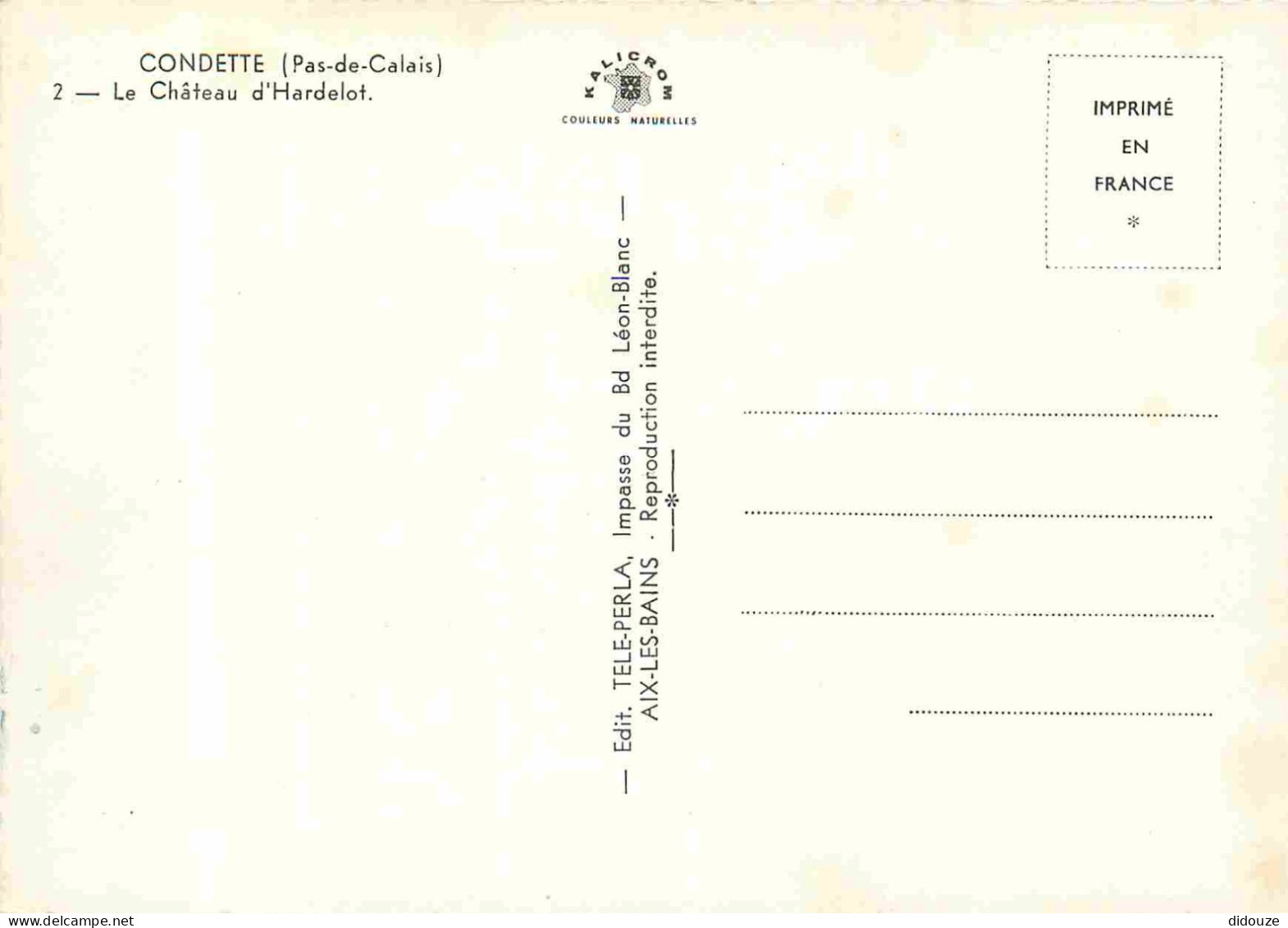 62 - Condette - Château D'Hardelot - Carte Dentelée - CPSM Grand Format - Voir Scans Recto-Verso - Andere & Zonder Classificatie