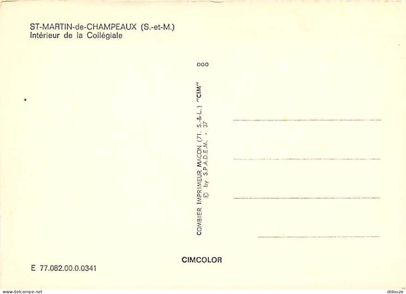 77 - Champeaux - Collégiale Saint Martin - Intérieur De La Collégiale - Carte Neuve - CPM - Voir Scans Recto-Verso - Autres & Non Classés