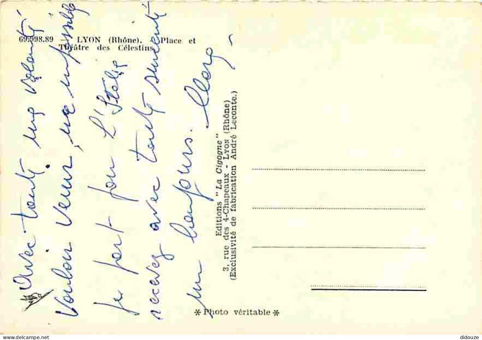 69 - Lyon - Place Et Théatre Des Célestins - Automobiles - CPM - Voir Scans Recto-Verso - Other & Unclassified