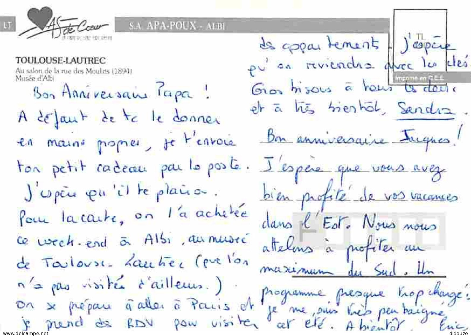 Art - Peinture - Henri De Toulouse Lautrec - Au Salon De La Rue Des Moulins - CPM - Voir Scans Recto-Verso - Malerei & Gemälde