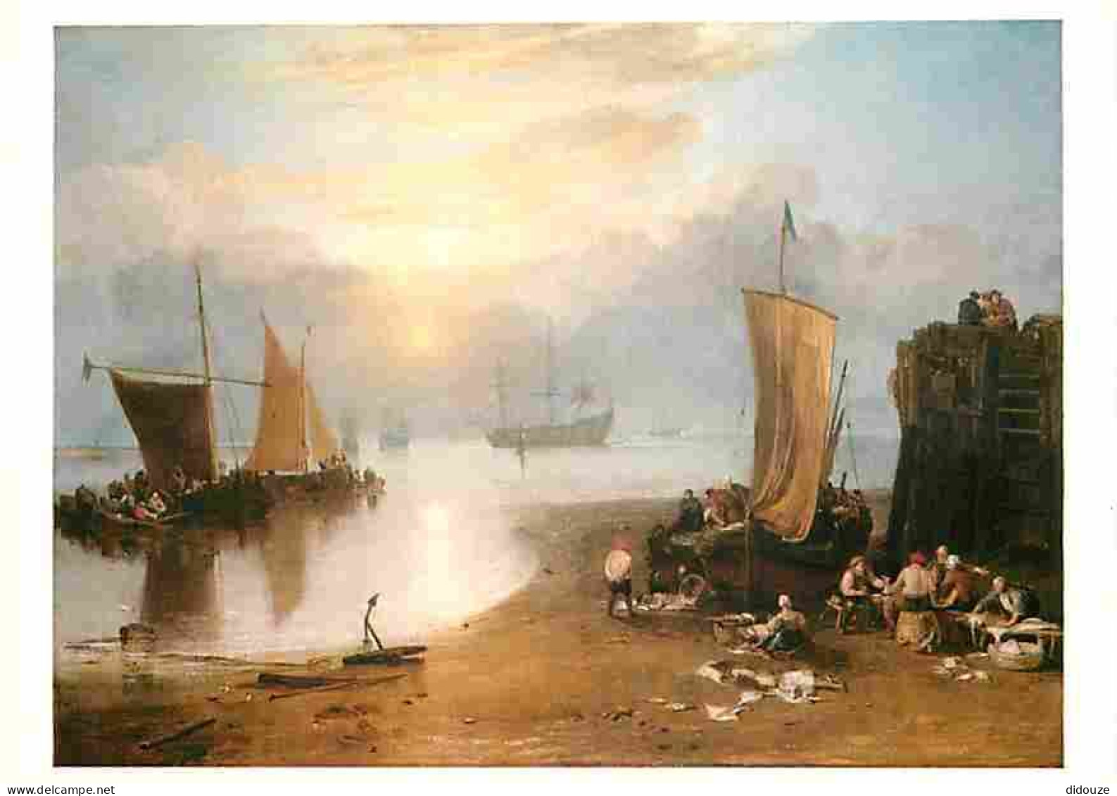 Art - Peinture - Joseph Mallord William Turner - Sun Rising Through Vapour - Fishermen Cleaning And Selling Fish - Carte - Pittura & Quadri