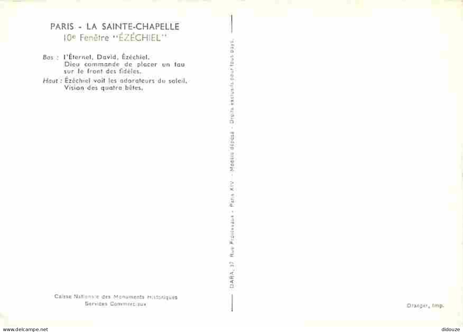 Art - Vitraux Religieux - Paris - La Sainte Chapelle - 10e Fenetre Ezéchiel - CPM - Voir Scans Recto-Verso - Gemälde, Glasmalereien & Statuen