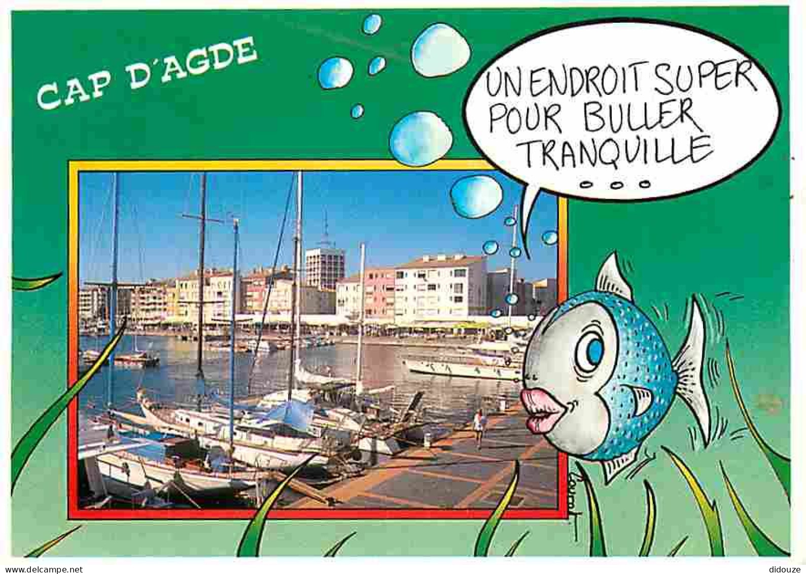 34 - Le Cap D'Agde - Le Port - Bateaux - Dessin De Poisson - CPM - Voir Scans Recto-Verso - Agde