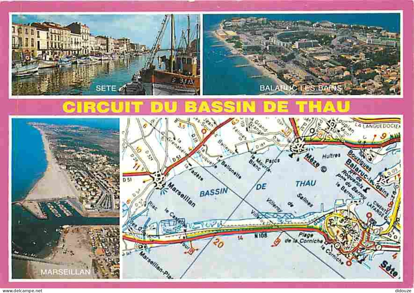 34 - Hérault - Le Bassin De Thau - Multivues - Carte Géographique Michelin - Carte Neuve - CPM - Voir Scans Recto-Verso - Other & Unclassified