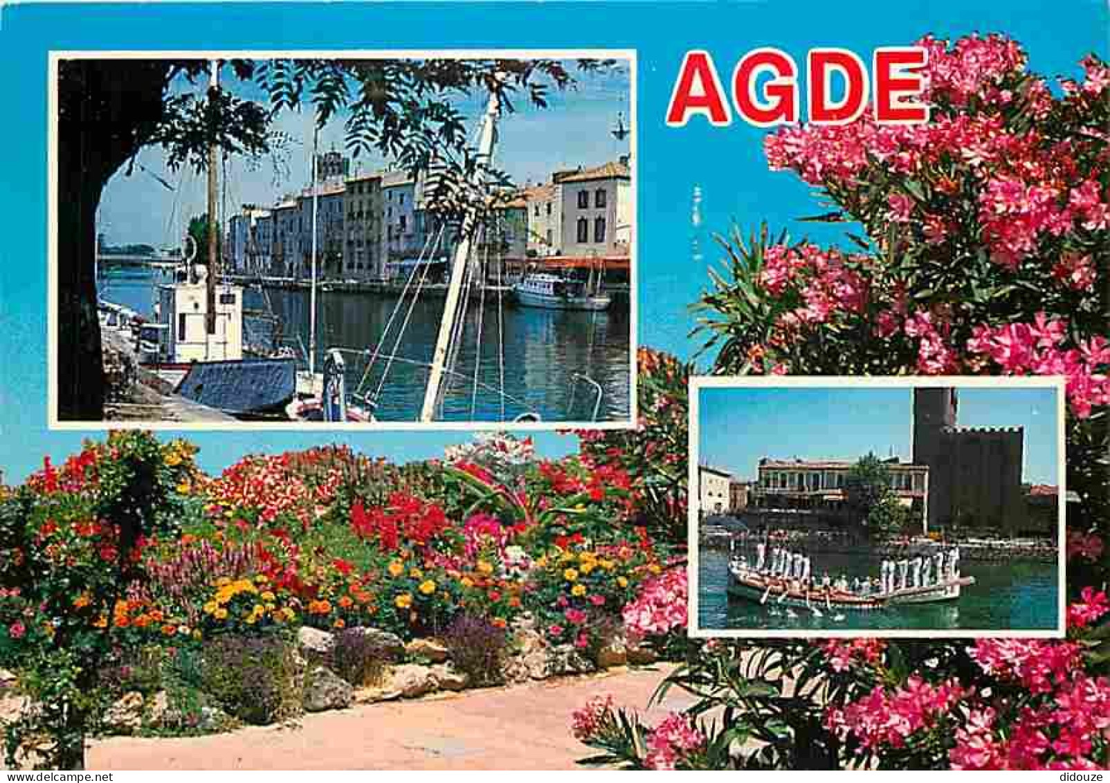 34 - Agde - Multivues - Fleurs - Bateaux - Joutes Nautiques - Flamme Postale De Agde - CPM - Voir Scans Recto-Verso - Agde