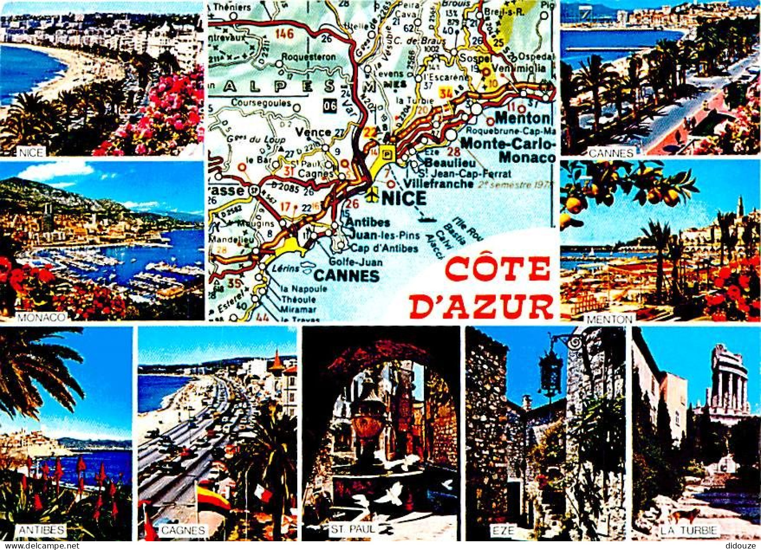 06 - Alpes Maritimes - La Cote D'Azur - Multivues - Carte Géographique Michelin - CPM - Carte Neuve - Voir Scans Recto-V - Sonstige & Ohne Zuordnung