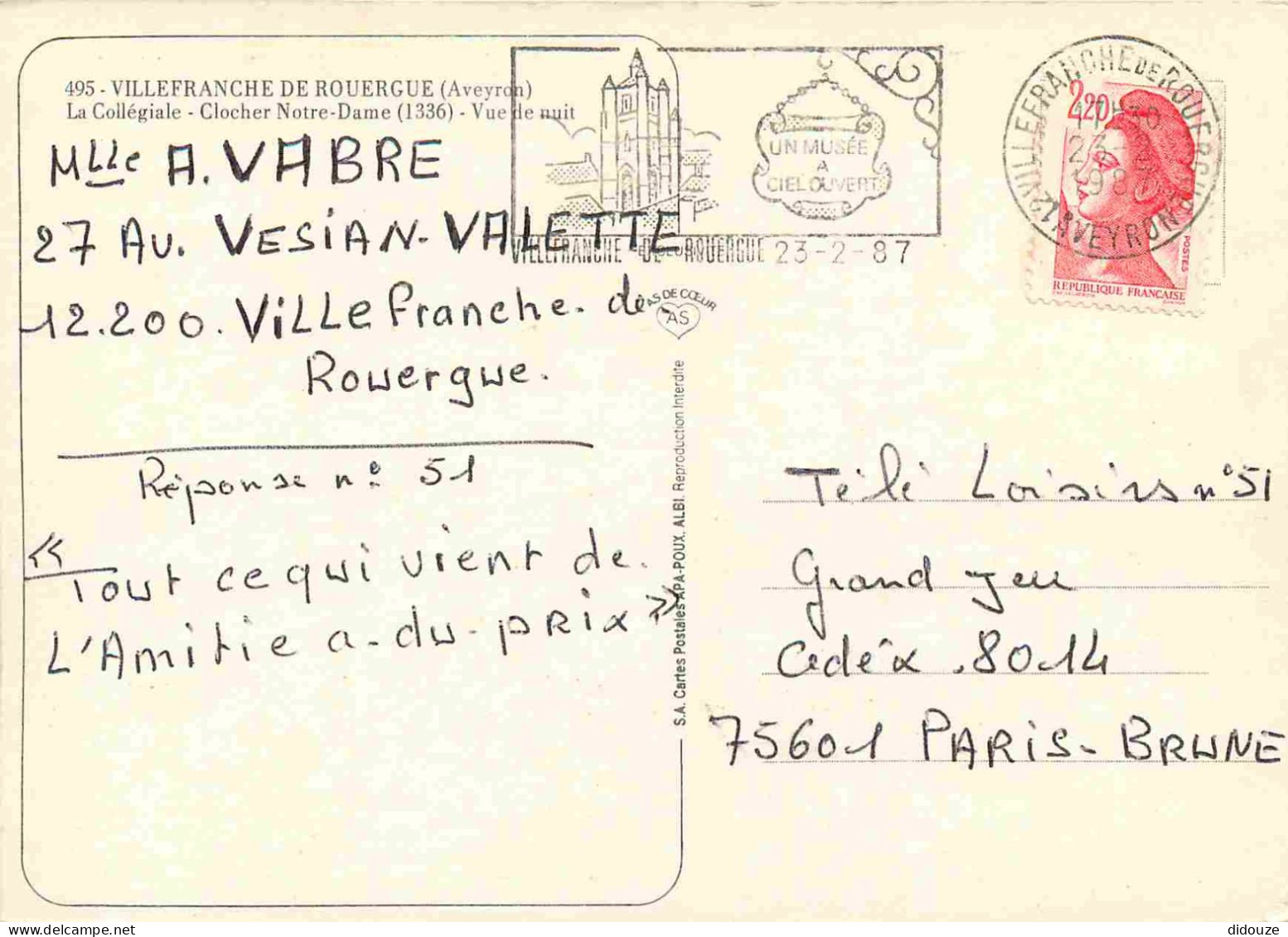 12 - Villefranche De Rouergue - La Collégiale - Clocher Notre-Dame - CPM - Voir Scans Recto-Verso - Villefranche De Rouergue